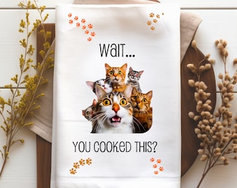 Kitchen Towel Sublimation Designs | Cats Kitchen Tea Towel Sublimation Designs | Cat Lover Kitchen Towels | Funny Kitchen Towel | Cat Selfie