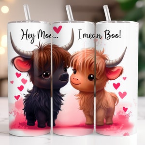 Highland Cow Tumbler Wrap | Seamless Skinny Sublimation Tumbler Design | Highland Cow Sublimation Design Png | cow Tumbler Png