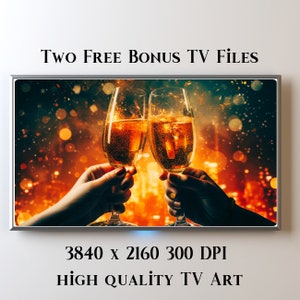 New Years Frame Art Santa | Samsung Frame Art New Years Eve, New Years Holiday Tv Art, Digital Download Tv Art | Frame TV Art | Tv Art