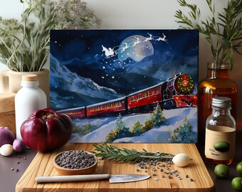 Cutting Board Sublimation Design | Glass Cutting Board PNG | Christmas Cutting Board PNG | Christmas Gnomes Sublimation Cutting Board Design