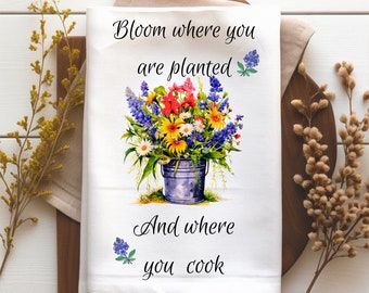 Sublimatiebundel voor keukenhanddoeken | Keukenhanddoek PNG-sublimatieontwerp | Keukenhanddoek met wilde bloemen | Boerderij Land Keukenhanddoek