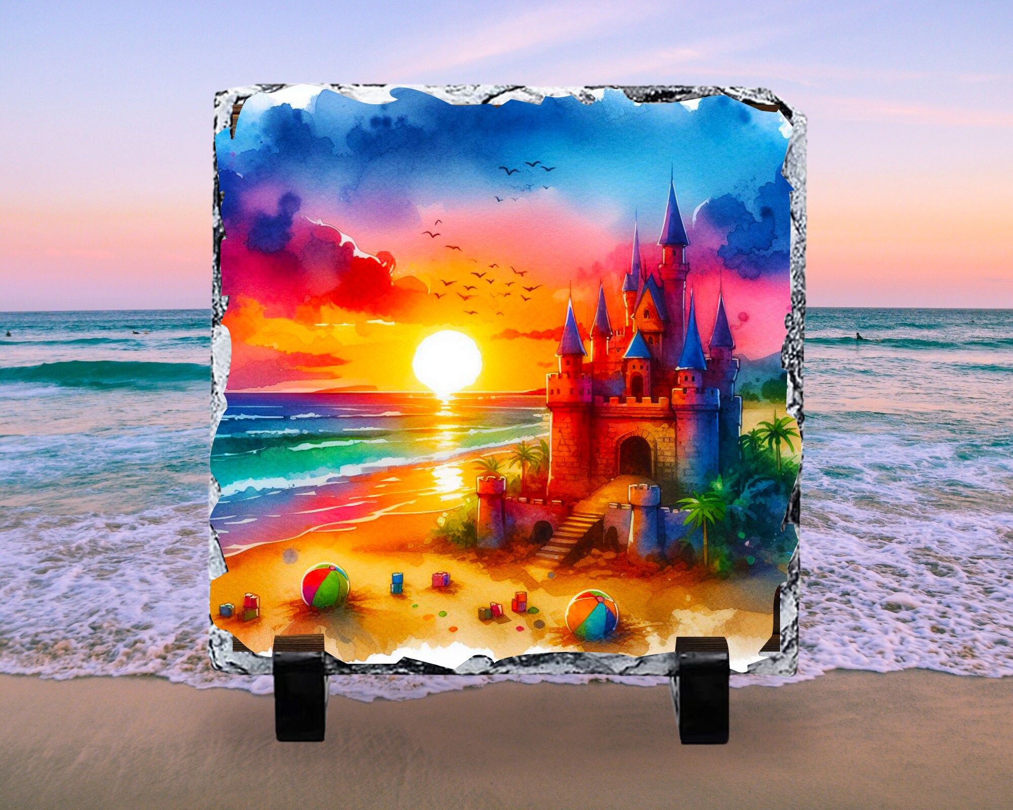 Beach Life Coasters PNG | Beach Square Coaster or Round Coaster Png ...