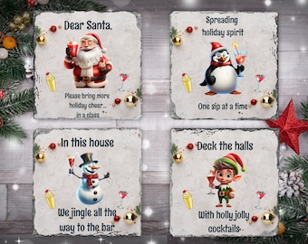 Christmas Coasters | Square Round Christmas Coaster Images | Square Coaster PNG Round Coaster PNG | Coaster png Sublimation | Coasters