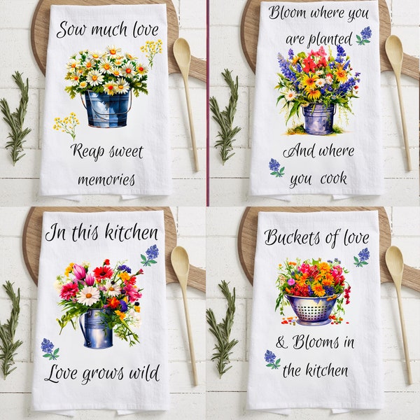 Farmhouse Kitchen Towel Sublimation Designs | Rustic Farmhouse Kitchen Tea Towel Sublimation Designs | Country Tea Towels | Wildflowers PNG