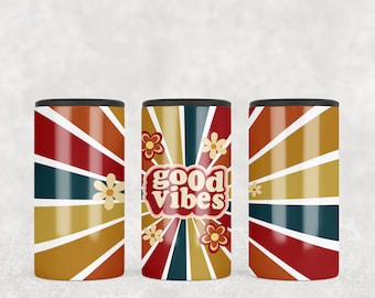 4 in 1 Can Cooler Sublimation | Good Vibes 4 in 1 Can Cooler Design Wrap | PNG I Instant Download