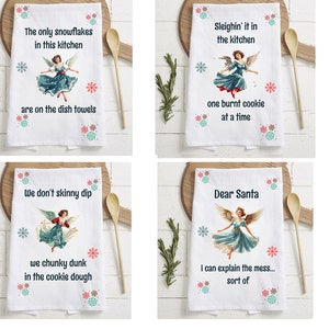 Kitchen Towel Bundle Sublimation Designs | Christmas Kitchen Towel Sublimation Designs | Funny Christmas Tea Towels | Funny Kitchen Towels