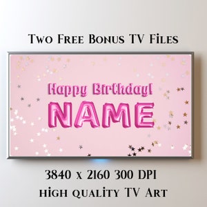Samsung Rahmen Tv Art alles Gute zum Geburtstag personalisiert | Rahmen TV Art Geburtstag personalisiert / Geburtstag Digital Download / Happy Birthday Rahmen