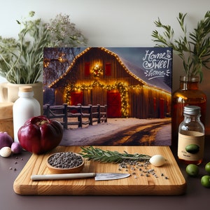 Cutting Board Sublimation Design | Glass Cutting Board PNG | Western Barn Cutting Board PNG | Western Sublimation Flag Cutting Board Design