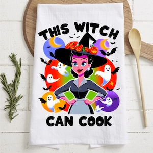 Halloween Kitchen Towel Sublimation Designs | Halloween Kitchen Tea Towel Sublimation Designs | Halloween Witch Tea Towels | Kitchen Towel