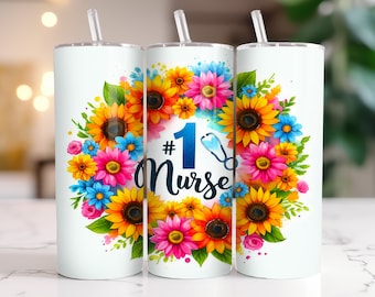 Nurse Tumbler Wrap, 20oz Skinny Tumbler Sublimation Design, Seamless Nurse Sublimation Tumbler Png, Digital Download For Nurses, Nurses Day