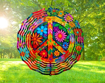 Peace-Zeichen Wind Spinner PNG, Peace Wind Spinner Sublimationsdesign, Peace Wind Spinner Sublimationsvorlage