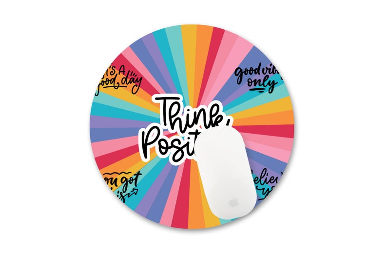 Think Positive Mouse Pad | PNG Good Vibes | Mouse Pad Sublimation ...