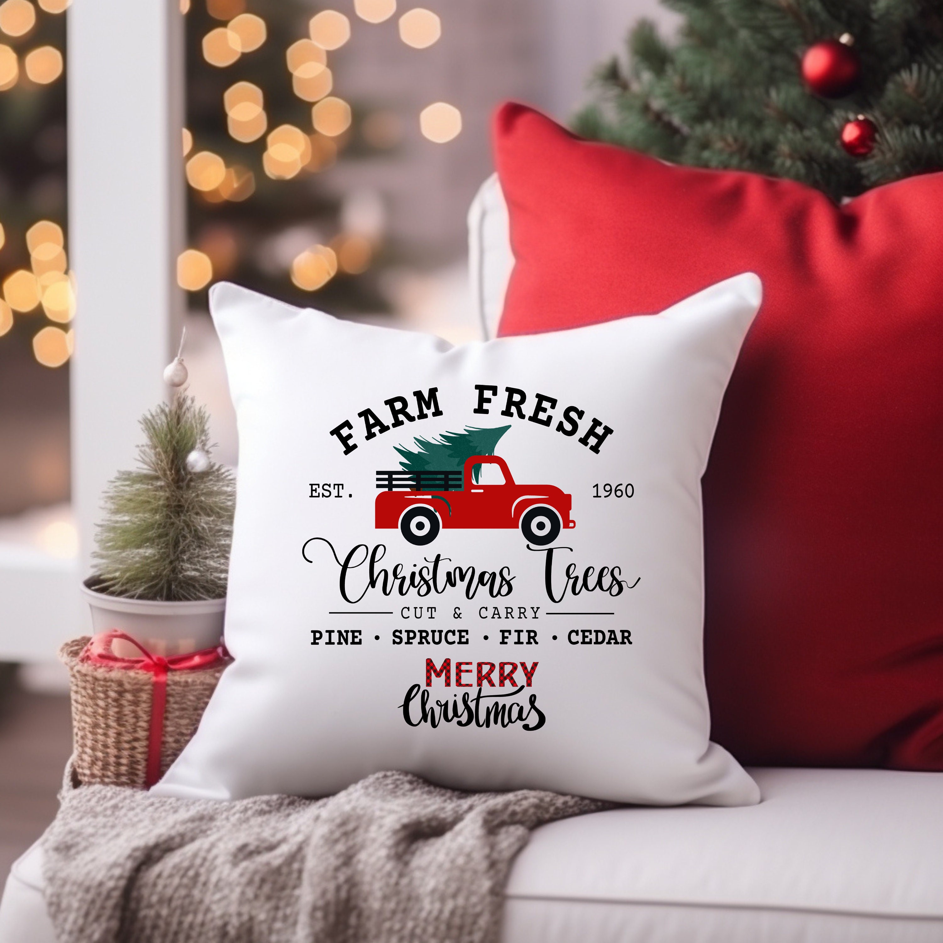 Pink Christmas Pillow