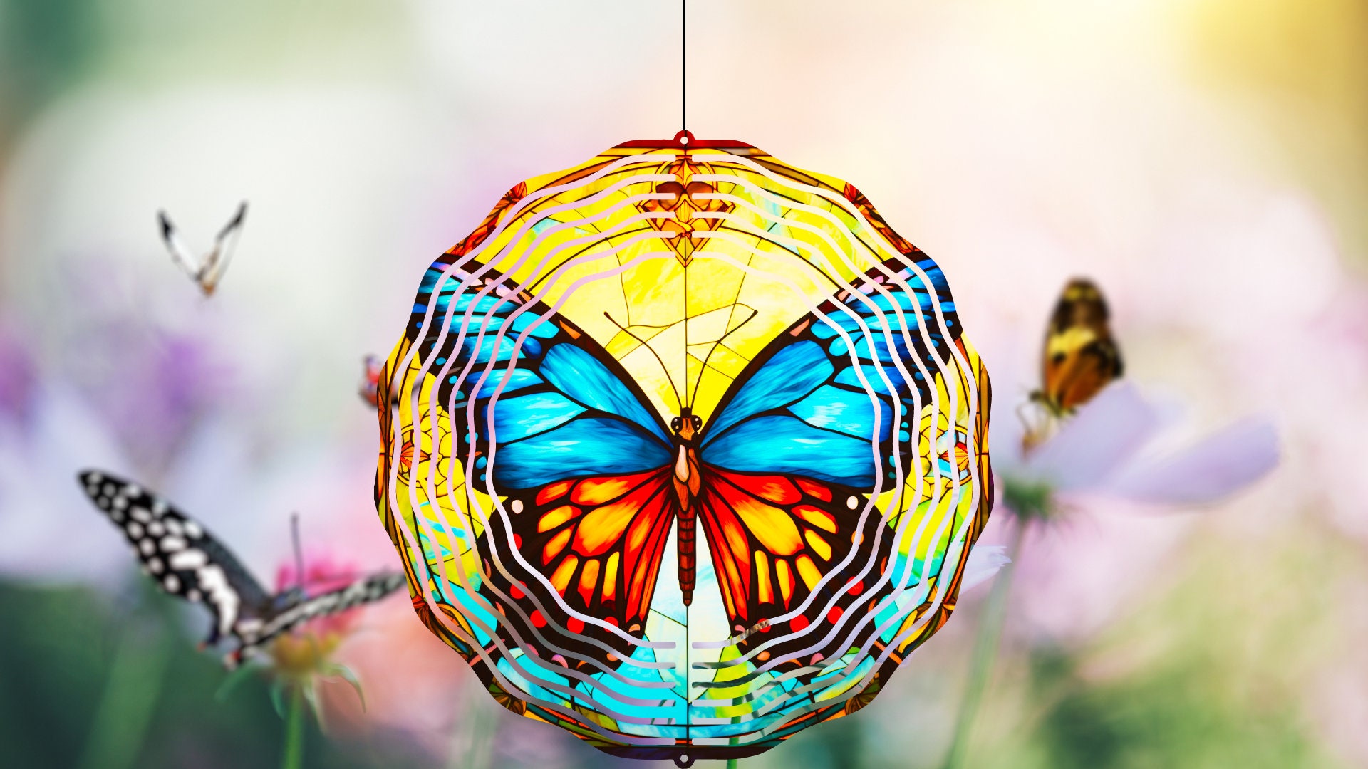 Butterfly Wind Sim Butterfly Wind Spinner PNG, Butterfly Wind Spinner Sublimation Design ...