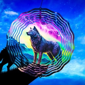 Wolf Wind Spinner Sublimation Designs | Wolf Wind Spinner PNG, Wind Spinner Sublimation Design, Wolf Windspinner Sublimation Template