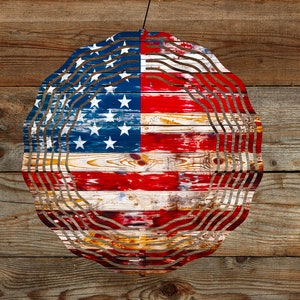 American Flag Wind Spinner Sublimation, Patriotic Spinner Sublimation Design, Rustic Flag Sublimation Template PNG