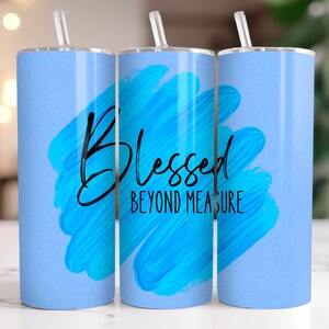 Christian Skinny Tumbler Wrap | 20oz Skinny Tumbler Christian Bible Verse | Seamless Blessed PNG Design | Christian Tumbler Design Wrap