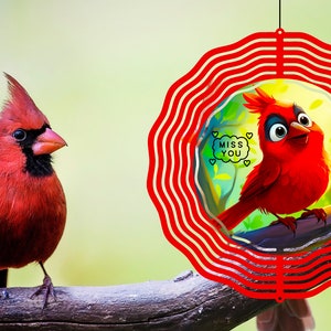 Red Cardinal Wind Spinner PNG, Cardinal Wind Spinner Sublimation Design, Cardinal Angels Wind Spinner Sublimation | Cardinal Angels Poem