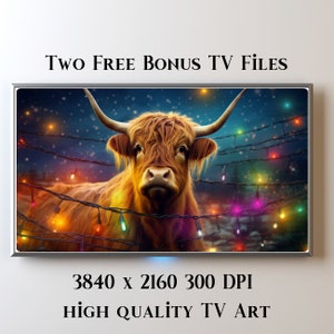 Highland Cow Samsung Frame TV Art | Instant Download | FrameTV Art | Highland Cow Art | Frame TV Art | Samsung Art | Digital Download