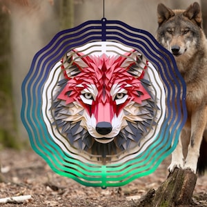 Wolf Wind Spinner Sublimation Designs | 3D Wolf Wind Spinner PNG, Wind Spinner Sublimation Design, Wolf Wind Spinner Sublimation Template