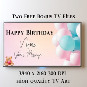 Samsung Frame Tv Art Happy Birthday Personalized | Frame TV Art Birthday Personalized / Birthday Digital Download / Happy Birthday Frame