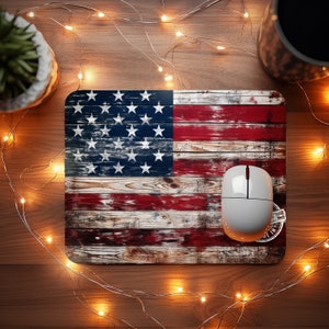 Tappetino per mouse PNG Bandiera americana / Tappetino per mouse Sublimazione Quadrato Rotondo Rettangolare / Modello per tappetino per mouse con bandiera americana / Tappetino per mouse con bandiera PNG