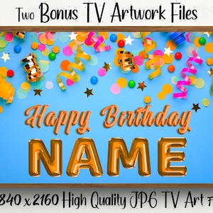 Samsung Rahmen Tv Art alles Gute zum Geburtstag personalisiert | Rahmen TV Art Geburtstag personalisiert / Geburtstag Digital Download / Happy Birthday Rahmen