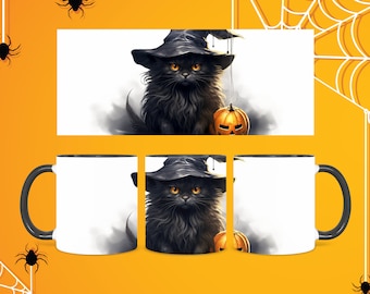 11 & 15 Oz Halloween Coffee Mug Wrap | Halloween Coffee Mug Sublimation Templates | Fall 15 Oz Mug Wrap | Halloween Coffee Mug PNG
