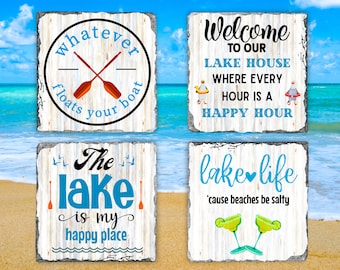 Lake Life Coasters PNG | Lake Life Square Coaster or Round Coaster png | Lake Life Coasters | Lake House PNG | Lake Life png Sublimation