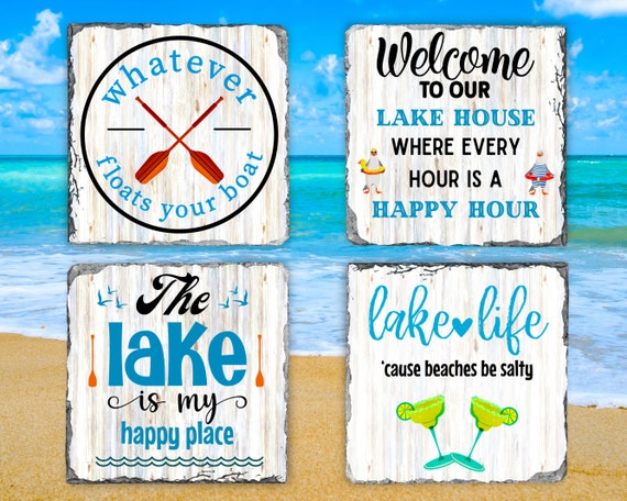 Lake Life Coasters PNG | Lake Life Square Coaster or Round Coaster png | Lake Life Coasters | Lake House PNG | Lake Life png Sublimation