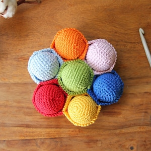 crocheted color sorting game