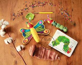 Ensemble de chenilles affamées, crochetées