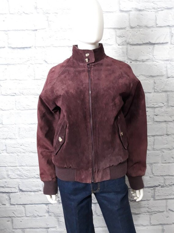 Vintage Suede Bomber Jacket - image 2