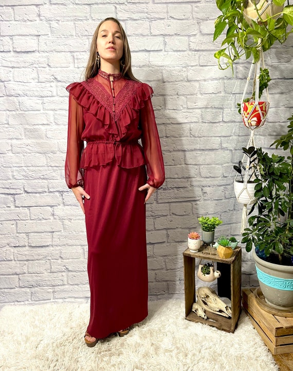 Bohemian Maxi Dress & Blouse Set - image 7