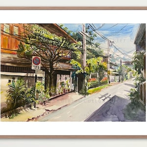 Thailand Chiang Mai Printable Artwork | Thai Sights Poster | Southern Asia streets | Summer Wall Art | Home Decoration Download