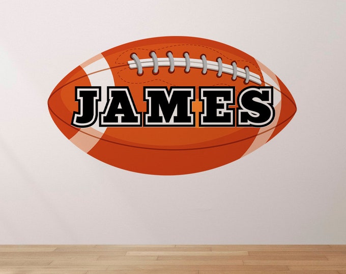 Multicolor, Football, American Football, Wall Decal, Custom Name,Art Decor, Kid Room, Game Room, Sport, Color Bright, PN-FB.03