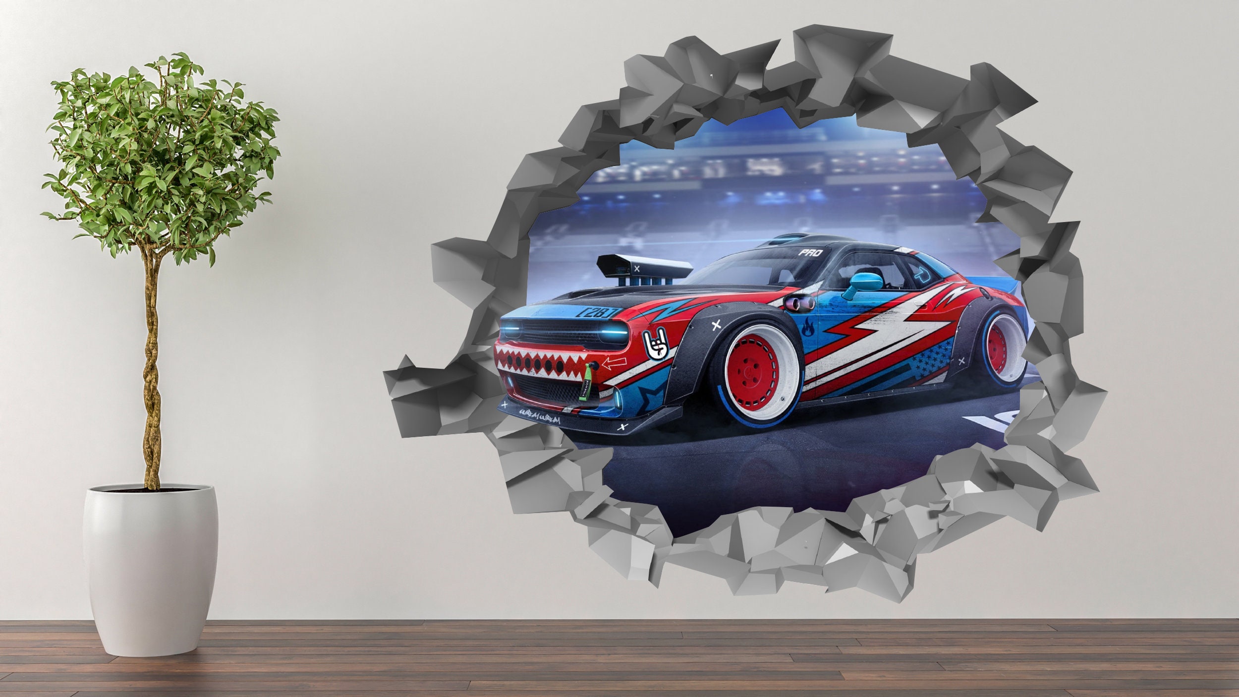 Race Car Wall Mural - Etsy