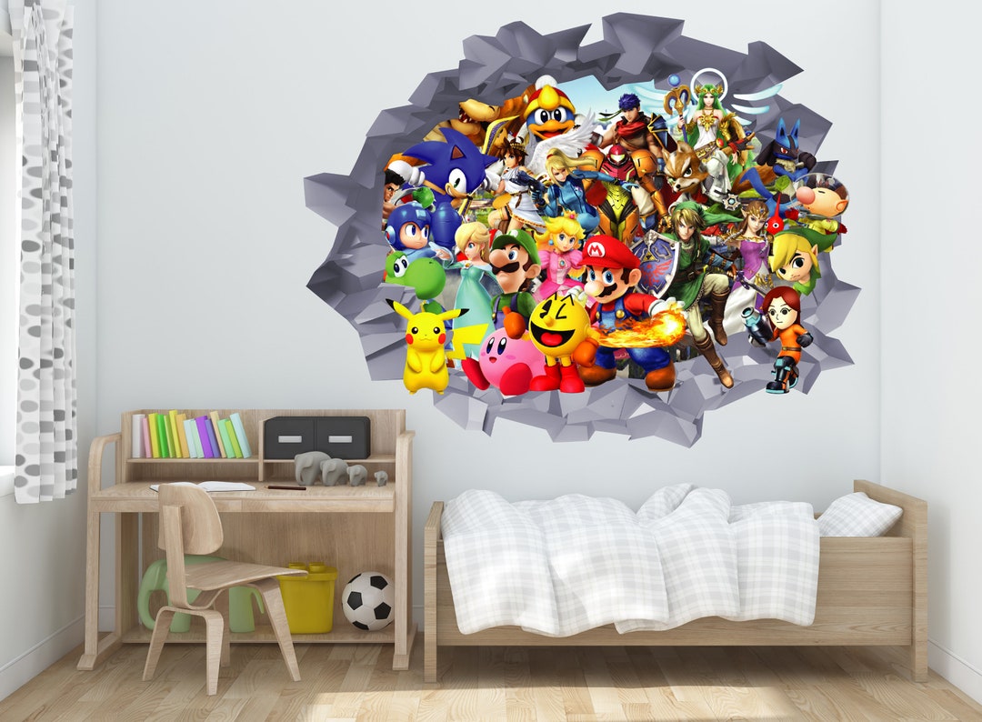 Super Smash Bros Craft Wall Decal Wall Mural Stickers Design Etsy