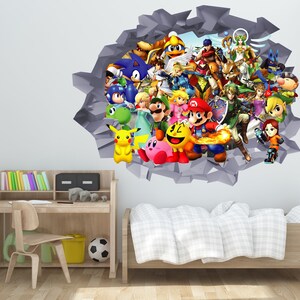 Sticker Mural en 3D avec Super Mario