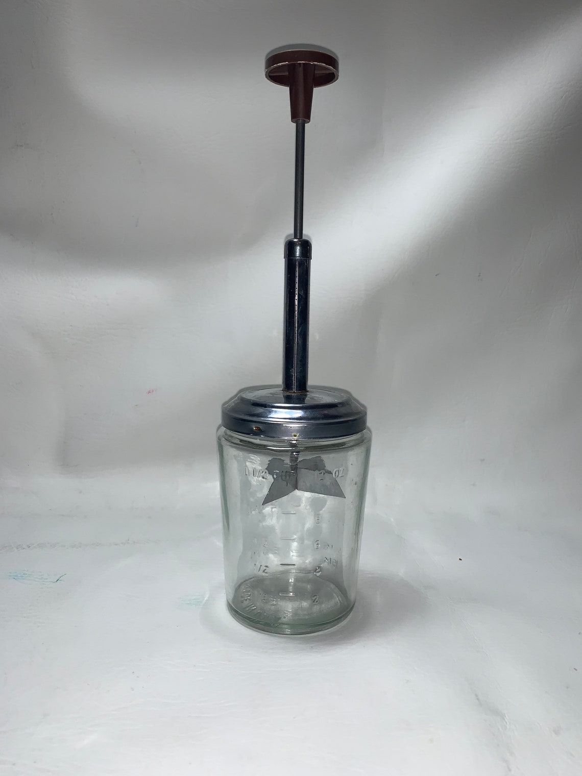 Vintage Glass and Metal Jar Food Chopper Etsy