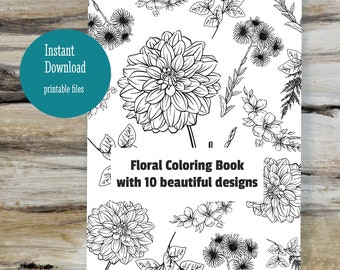 Printable Adult Coloring Pages Floral Coloring Book