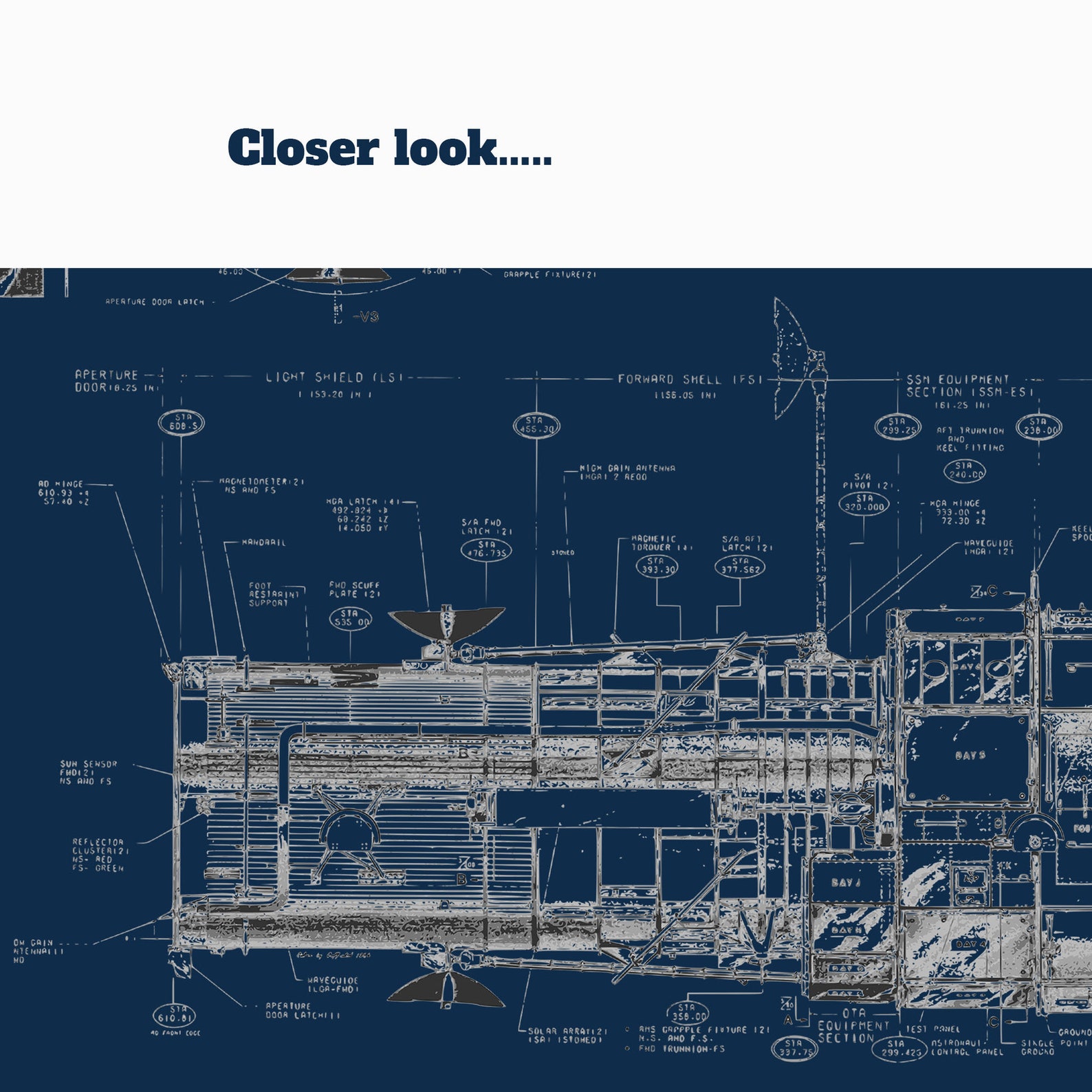 NASA Blueprints Hubble Space Telescope Art Print Poster Etsy Italia