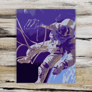 Vintage Space Poster Astronaut Art