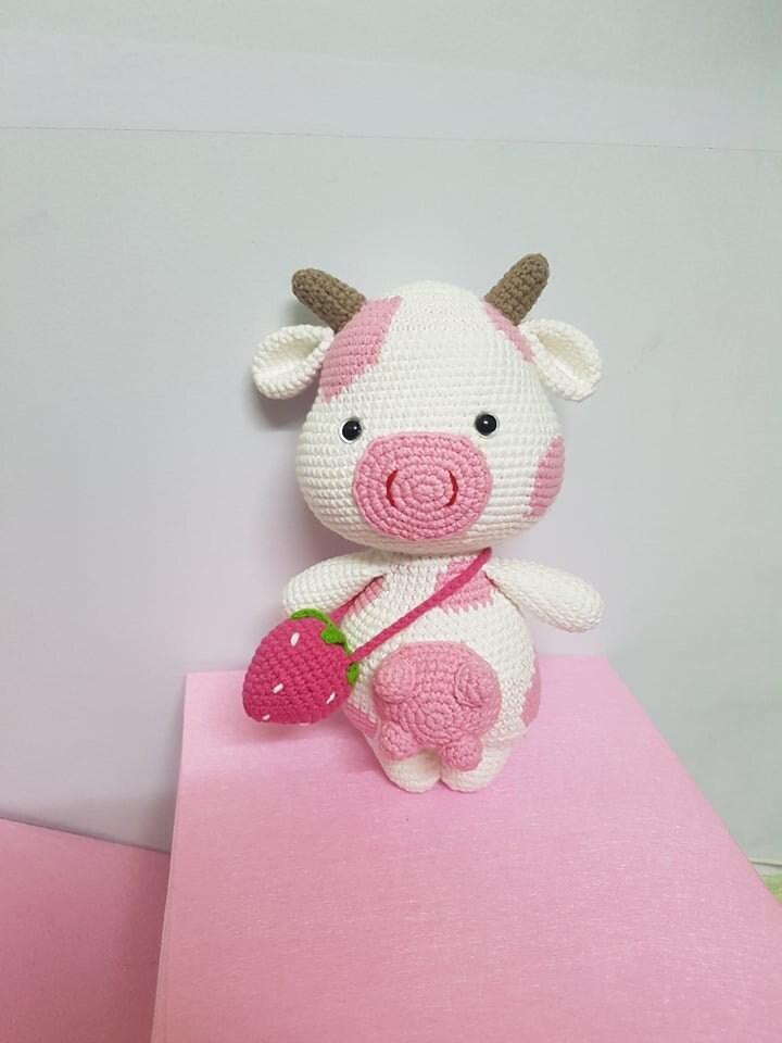 strawberry plush cow
