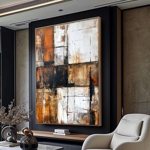 Light Brown Wabi Sabi Wall Art Large Brown Minimalist Abstract Wall Art White Abstract Painting Neutral Boho Wall Art Modern Textured Art