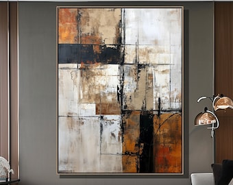Beige Wabi Sabi Wall Art Beige Minimalism Abstract Painting Brown Abstract Canvas Art Beige Textured Wall Art Neutral Boho Wall Art Decor