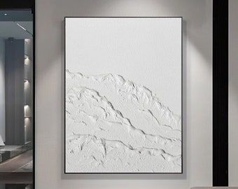 白い抽象画 白い抽象アート 白い3Dテクスチャ壁アート オリジナルの