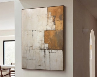 Large Beige Abstract Wall Art Neutral Wabi Sabi Wall Art Beige Texture Painting Light Brown Abstract Canvas Painting Modern Minimalist Art