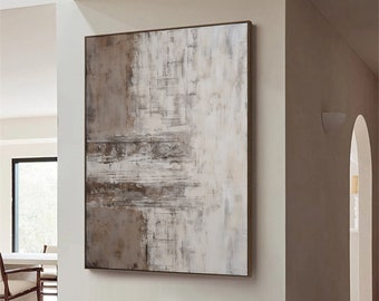 Beige Wabi Sabi Wall Art Large Beige Abstract Painting Beige Textured Wall Art Neutral Minimalist Canvas Painting Modern Living Room Decor