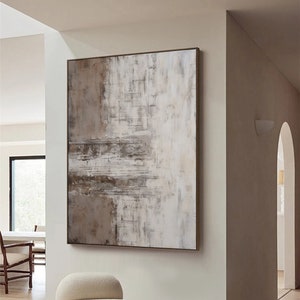 Beige Wabi Sabi Wandkunst Große Abstrakte Malerei Beige Abstrakte Malerei Beige Strukturierte Wandkunst Neutrale minimalistische Leinwand Malerei Moderne Wohnzimmer Dekor